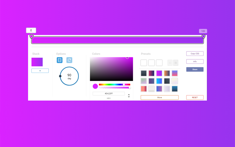 Vue开发的CSS渐变色生成器网站源码-七七博客